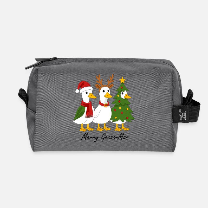 Weihnachten und gänse - Recycelte Kulturtasche - Anthrazit