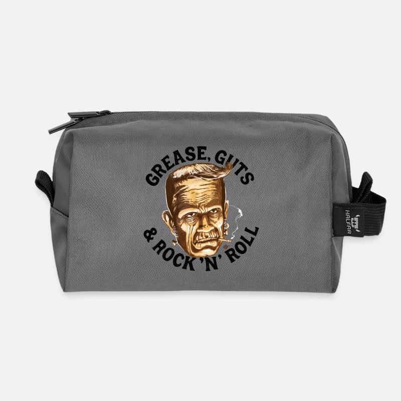 Gomina, guts & Rock... - Recycled Toiletry Zip Bag - anthracite