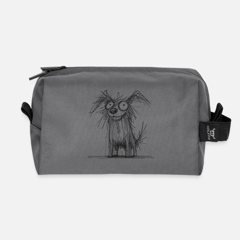 Sketchy Dog - Recycelte Kulturtasche - Anthrazit