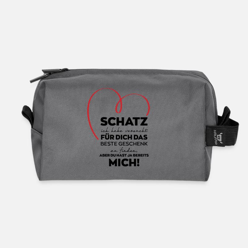 Schatz lustiges Geschenk - Recycelte Kulturtasche - Anthrazit