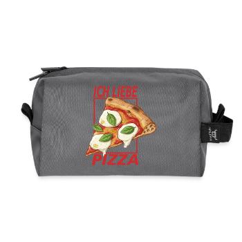 Ich liebe Pizza - Recycelte Kulturtasche - Anthrazit - Vorne