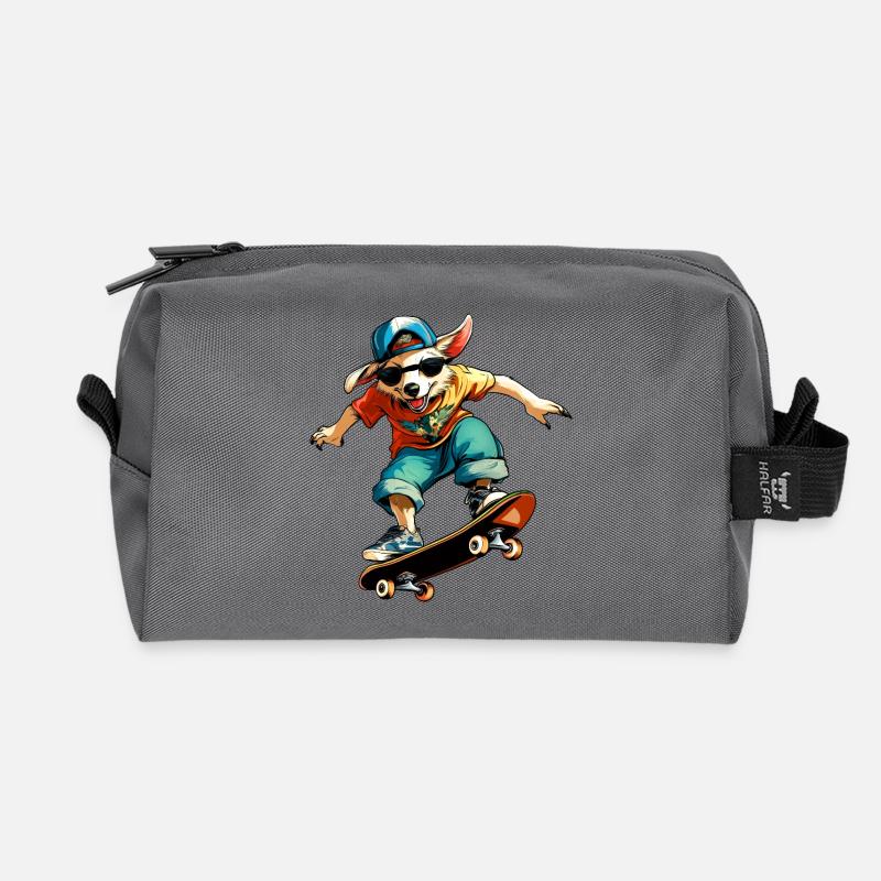 Australian Shepherd Skateboard - Hund - Recycelte Kulturtasche - Anthrazit
