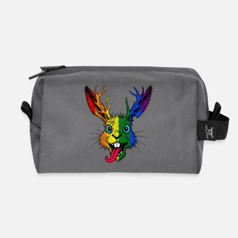 Regenbogen Raurackl - Recycelte Kulturtasche - Anthrazit