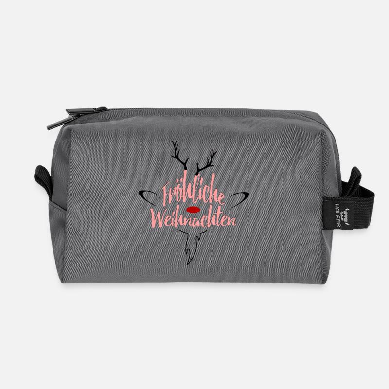 Fröhliche Weihnachten Rosé Script - Recycelte Kulturtasche - Anthrazit