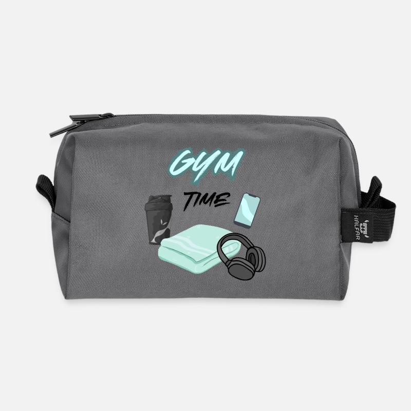GYM TIME - Recycelte Kulturtasche - Anthrazit
