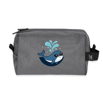 Baleine stylée lunettes noires - Trousse de toilette en tissu recyclé - anthracite - Devant
