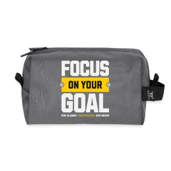 Focus on your goal - Recycled Toiletry Zip Bag - anthracite - Front