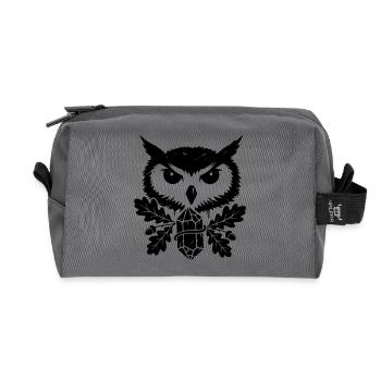 Tatouage de cristal de hibou fantastique - Trousse de toilette en tissu recyclé - anthracite - Devant