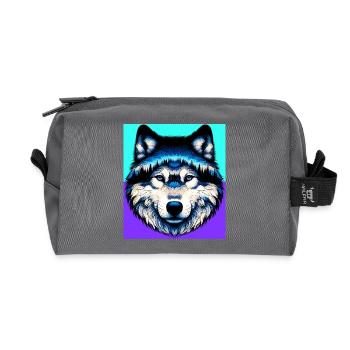 Wolf - Recycled Toiletry Zip Bag - anthracite - Front