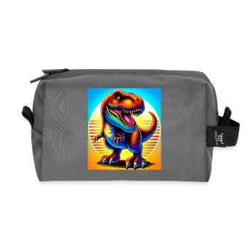 Dinosaurier - Recycelte Kulturtasche - Anthrazit - Vorne