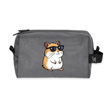 Coole Hamster Dunkle Brille - Recycelte Kulturtasche - Anthrazit - Vorne