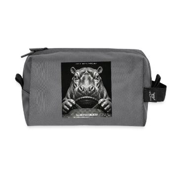 Hippopotamus Radar Control Speed Cameras - Recycled Toiletry Zip Bag - anthracite - Front