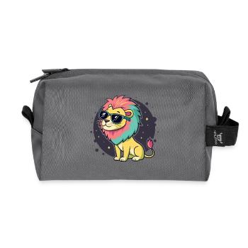 Löwen-Brille - Recycelte Kulturtasche - Anthrazit - Vorne