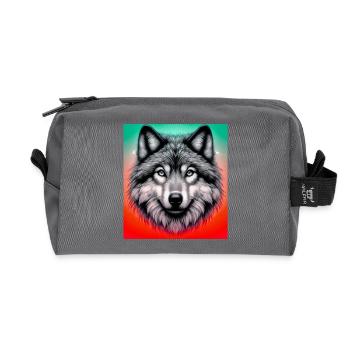 Wolf - Recycled Toiletry Zip Bag - anthracite - Front