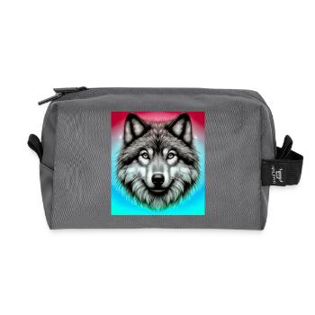 Wolf - Recycled Toiletry Zip Bag - anthracite - Front
