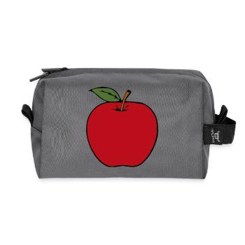 Apfel minimalistisch Geschenk - Recycelte Kulturtasche - Anthrazit - Vorne