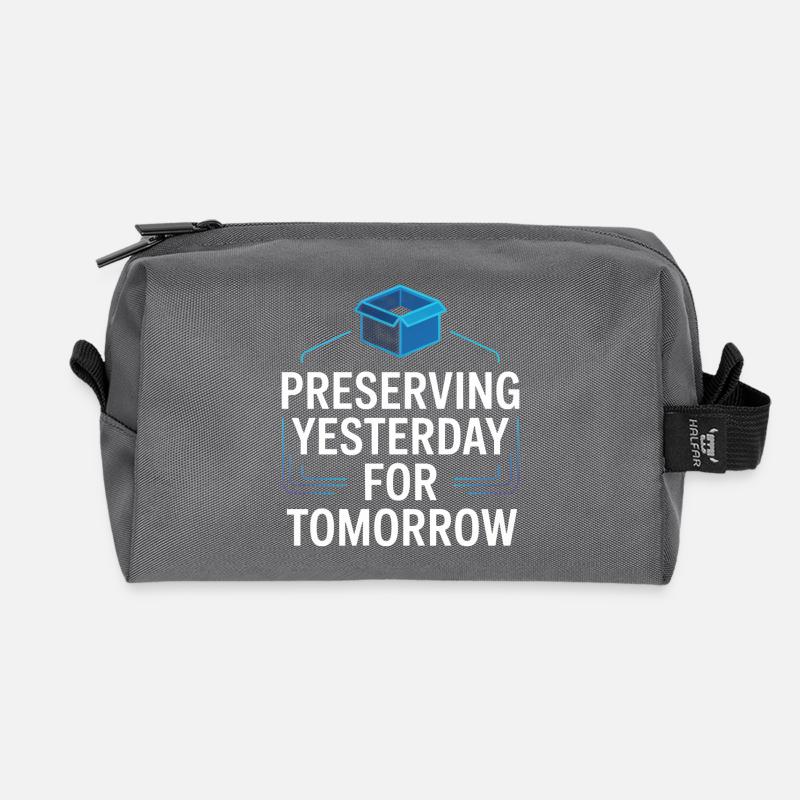 Preserving Yesterday for Tomorrow - Recycled Toiletry Zip Bag - anthracite