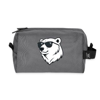 Eisbär Dunkle Brille - Recycelte Kulturtasche - Anthrazit - Vorne