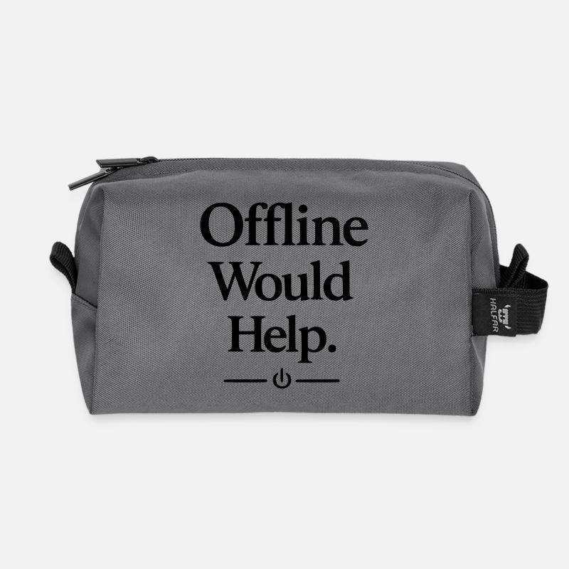 Offline Would Help - Recycled Toiletry Zip Bag - anthracite