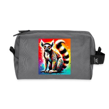 Lemur - Recycled Toiletry Zip Bag - anthracite - Front