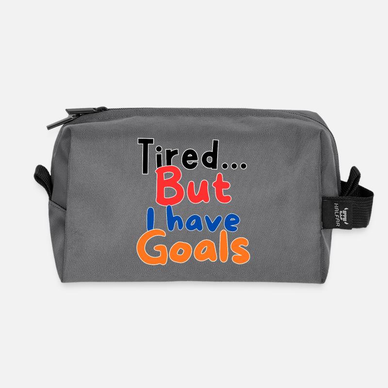 Fatigué mais j'ai des objectifs - Trousse de toilette en tissu recyclé - anthracite