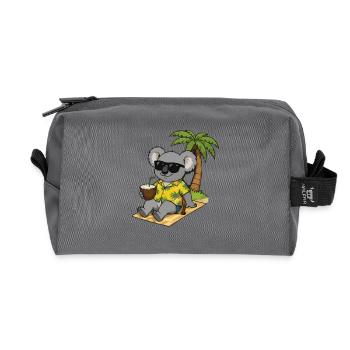 Koala am Strand im Tropenlook - Recycelte Kulturtasche - Anthrazit - Vorne