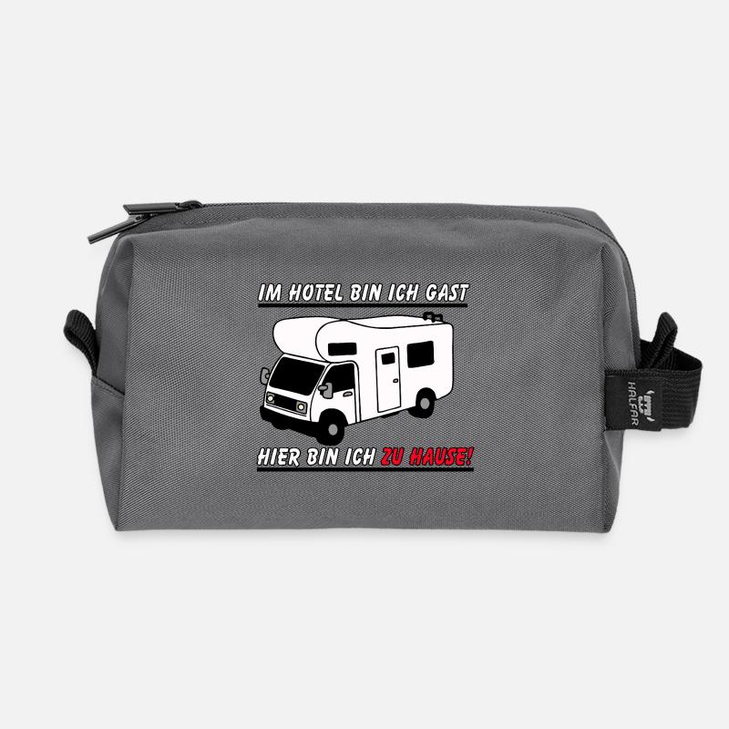 Wohnmobil , Reisemobil zu Hause .................. - Recycelte Kulturtasche - Anthrazit