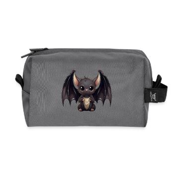 Süße Fledermaus Kawaii Engel Comic - Recycelte Kulturtasche - Anthrazit - Vorne