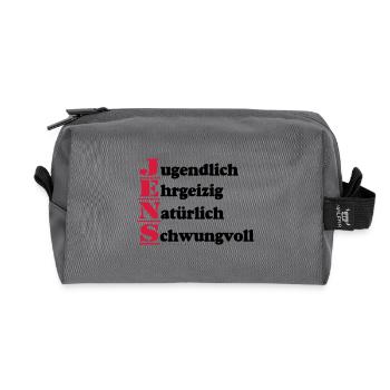 Jens , Vorname,Namensschild,Name,Fun Shirt (25) - Recycelte Kulturtasche - Anthrazit - Vorne