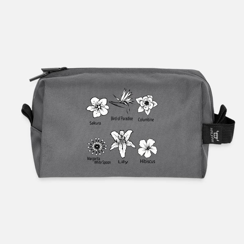 Blumenarten - Recycelte Kulturtasche - Anthrazit