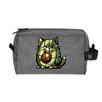 AvoCat-Kubismus-Version - Recycelte Kulturtasche - Anthrazit - Vorne