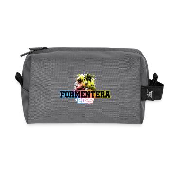 Formentera 2025 Palm Trees Multicoloured - Recycled Toiletry Zip Bag - anthracite - Front