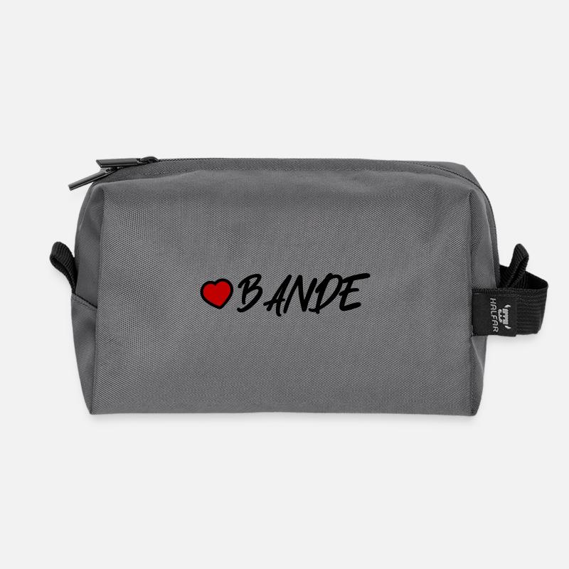Bande Herz - Recycelte Kulturtasche - Anthrazit
