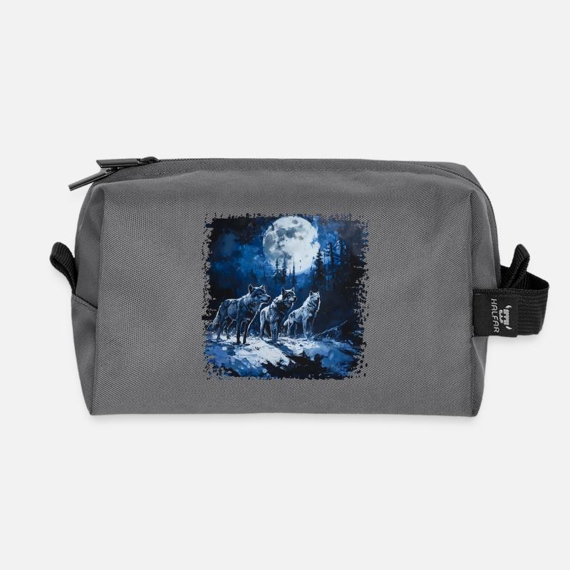 Das Märchen vor dem bösen Wolf ? - Recycelte Kulturtasche - Anthrazit