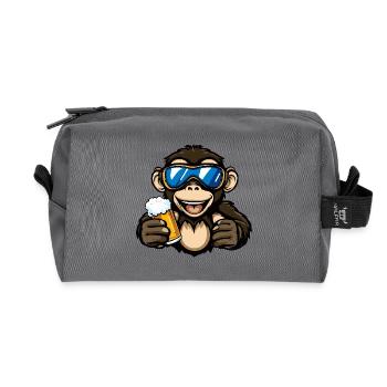 Affe Apres Ski Bier - Recycelte Kulturtasche - Anthrazit - Vorne