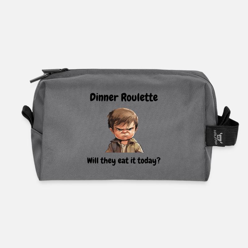 Dinner roulette: will they eat it today? - Recycelte Kulturtasche - Anthrazit