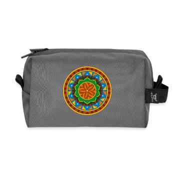 Mandala tribal - Trousse de toilette en tissu recyclé - anthracite - Devant