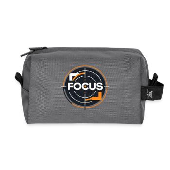 Focus Target Circle Logo - Recycled Toiletry Zip Bag - anthracite - Front