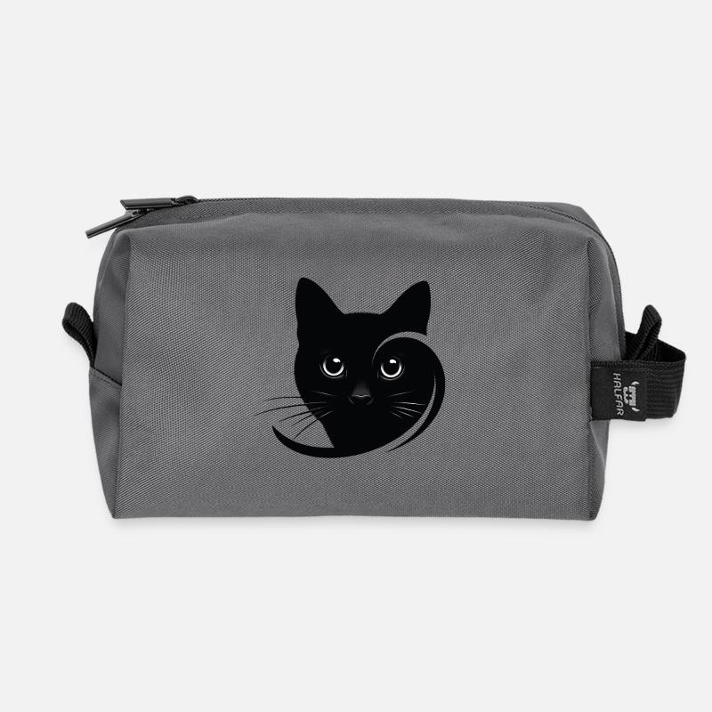 katzenportrait - Recycelte Kulturtasche - Anthrazit