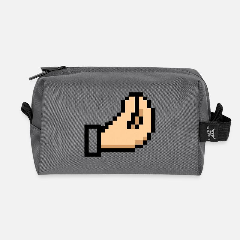 Pixel Hand Cursor Design Italia - Recycelte Kulturtasche - Anthrazit