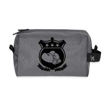 Wappen / Emblem Boxen - Recycelte Kulturtasche - Anthrazit - Vorne