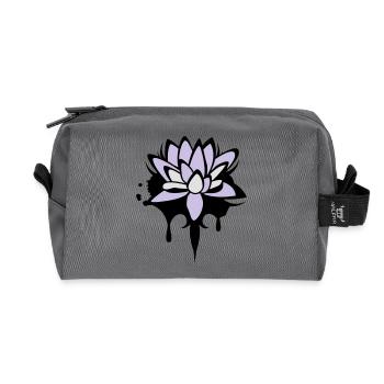 abstraktes Lotos Blüten Seerosen Graffiti - Recycelte Kulturtasche - Anthrazit - Vorne