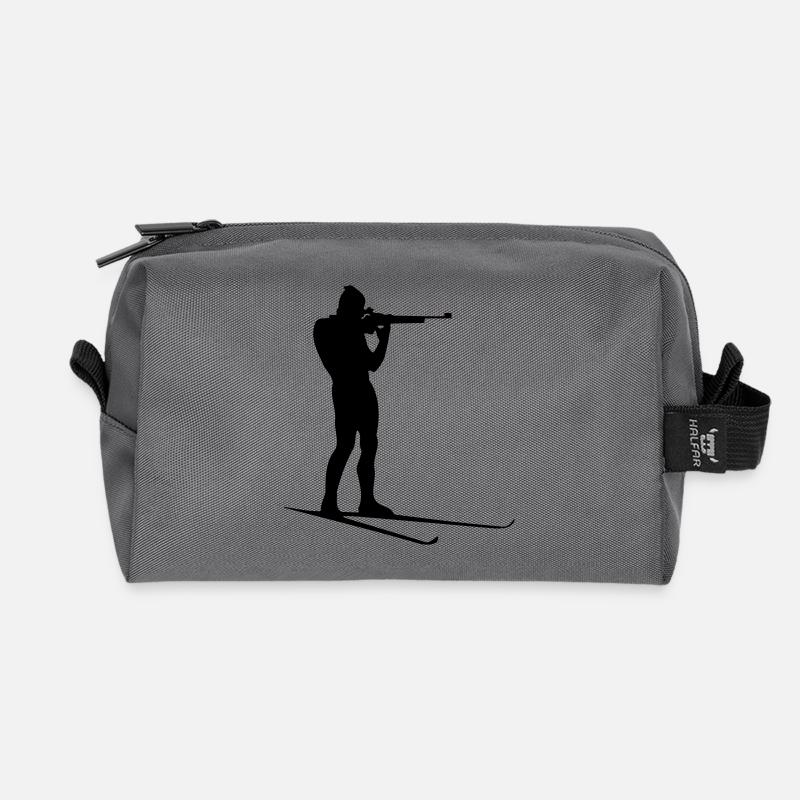 biathlon winter sport - Recycelte Kulturtasche - Anthrazit
