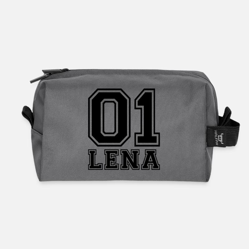 Lena - Name - Recycelte Kulturtasche - Anthrazit