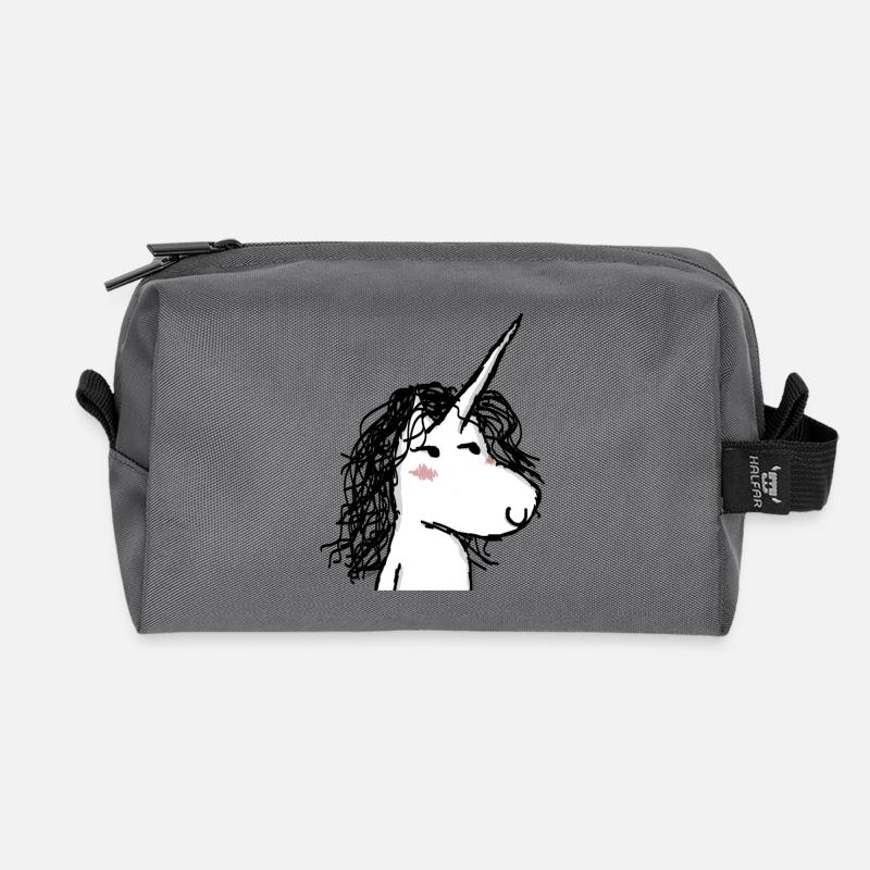 Das Einhorn Kaede - Recycelte Kulturtasche - Anthrazit