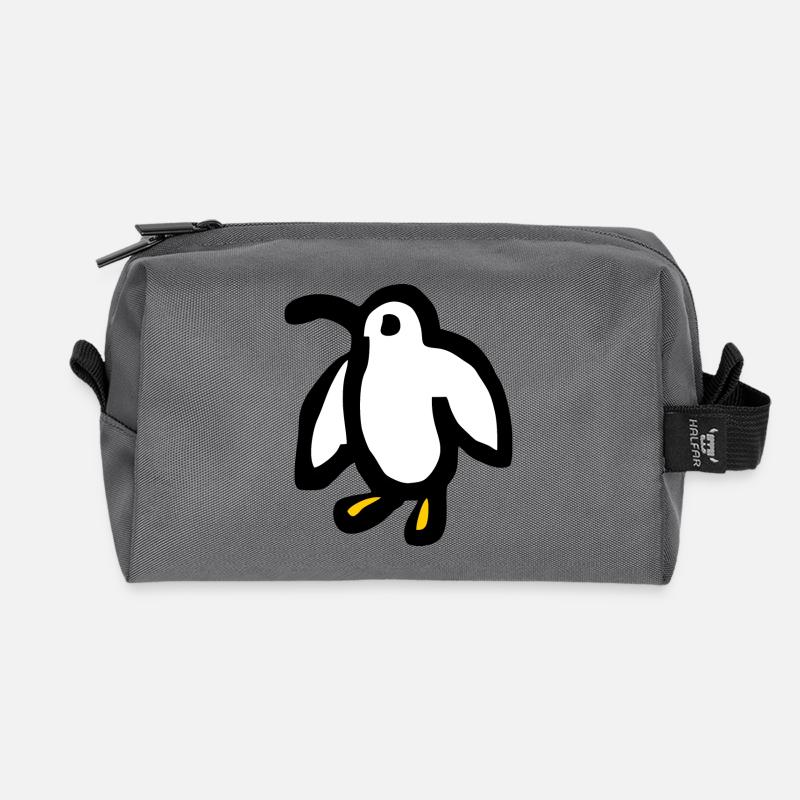 Natur Planet Vogel Pinguin - Recycelte Kulturtasche - Anthrazit