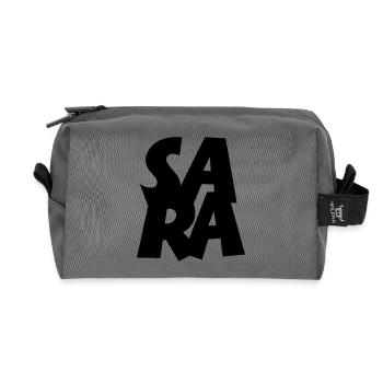 Sara - Recycelte Kulturtasche - Anthrazit - Vorne