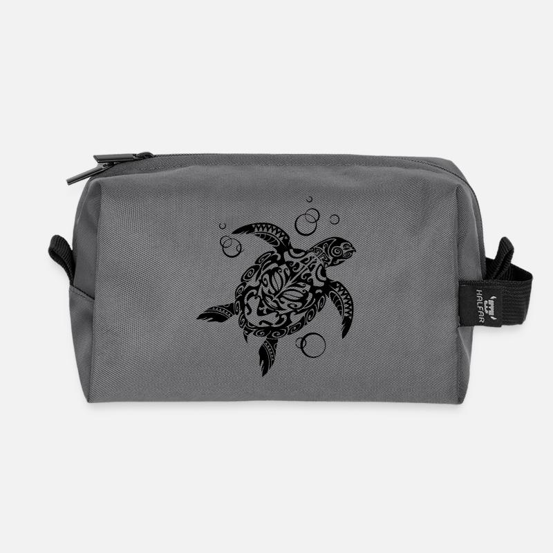Watchful Turtle - Recycelte Kulturtasche - Anthrazit