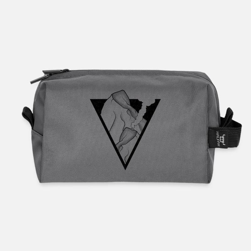 Berg Dreieck Design - Recycelte Kulturtasche - Anthrazit