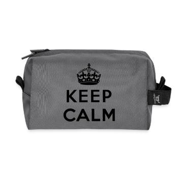 Keep Calm - Recycelte Kulturtasche - Anthrazit - Vorne